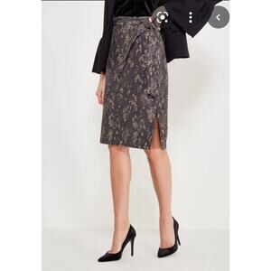 Banana Republic Jacquard Belted Pencil Skirt Women's 0